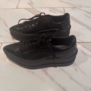 Fenty Puma Creepers Women's Glossy Black Platform Sneakers